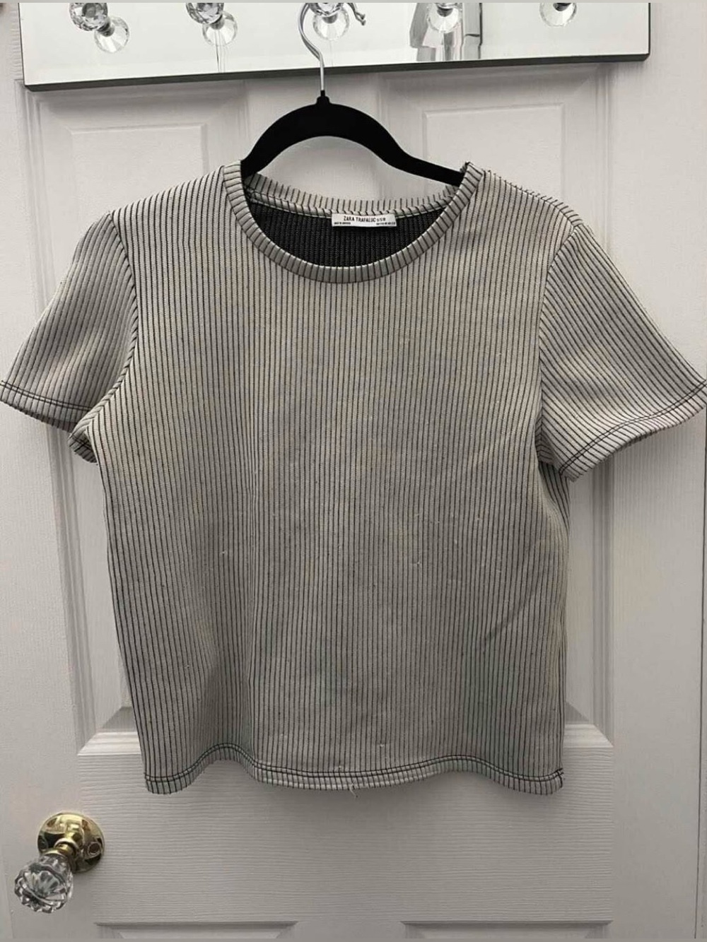 Zara Gray Ribbed Top & Short Set - Picture 8 of 13